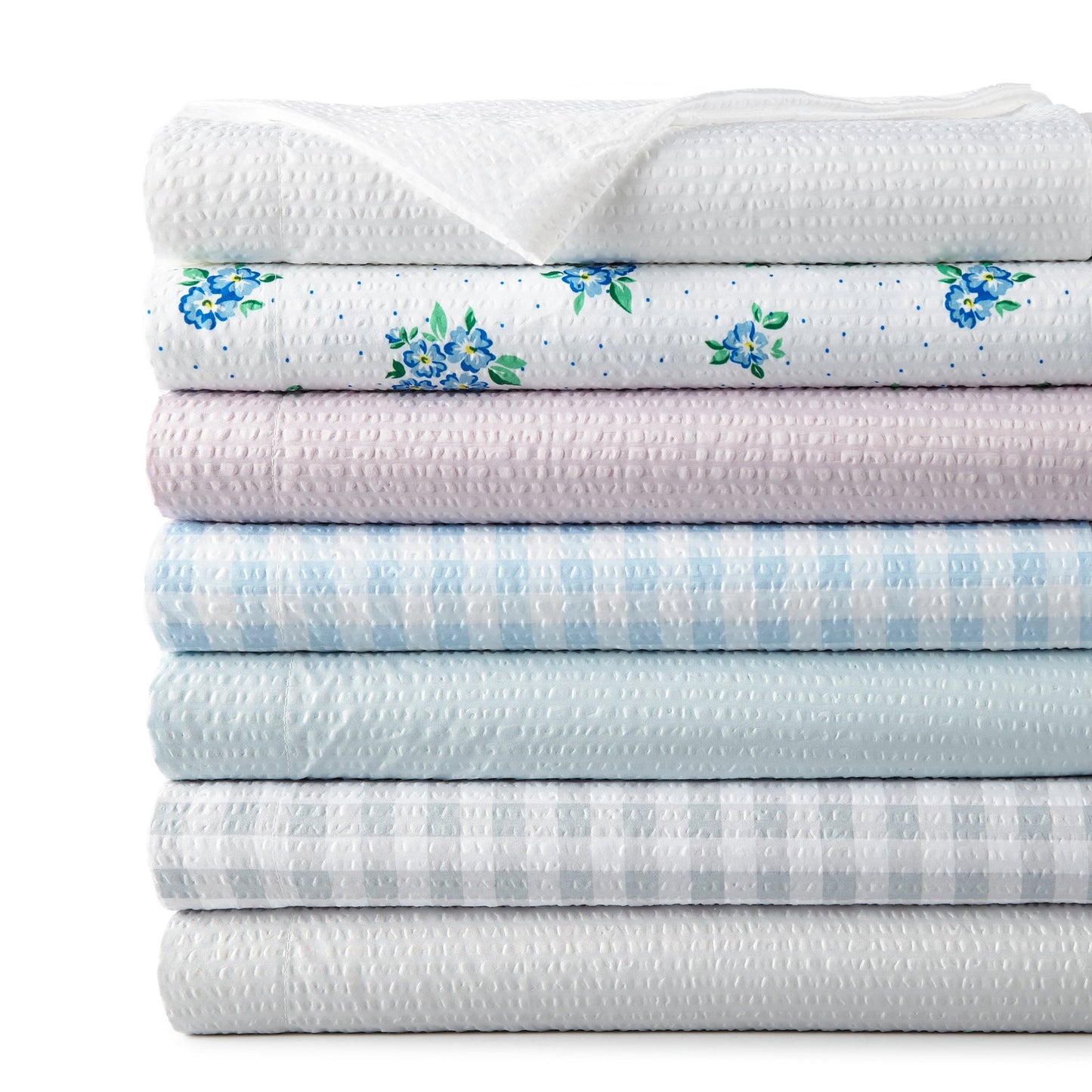 Seersucker Solid Floral Fashion Modern Sheet Set