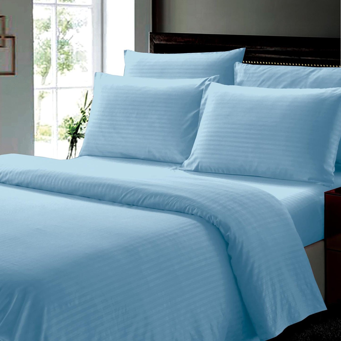 Luxurious Ultra Soft Moisture Wicking Solid Color 6 Pieces Sheet Set Blue