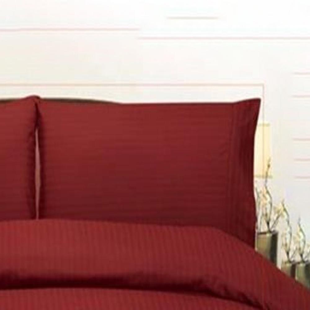 Embossed Dobby Stripe 90GSM Red Microfiber Sheet Set