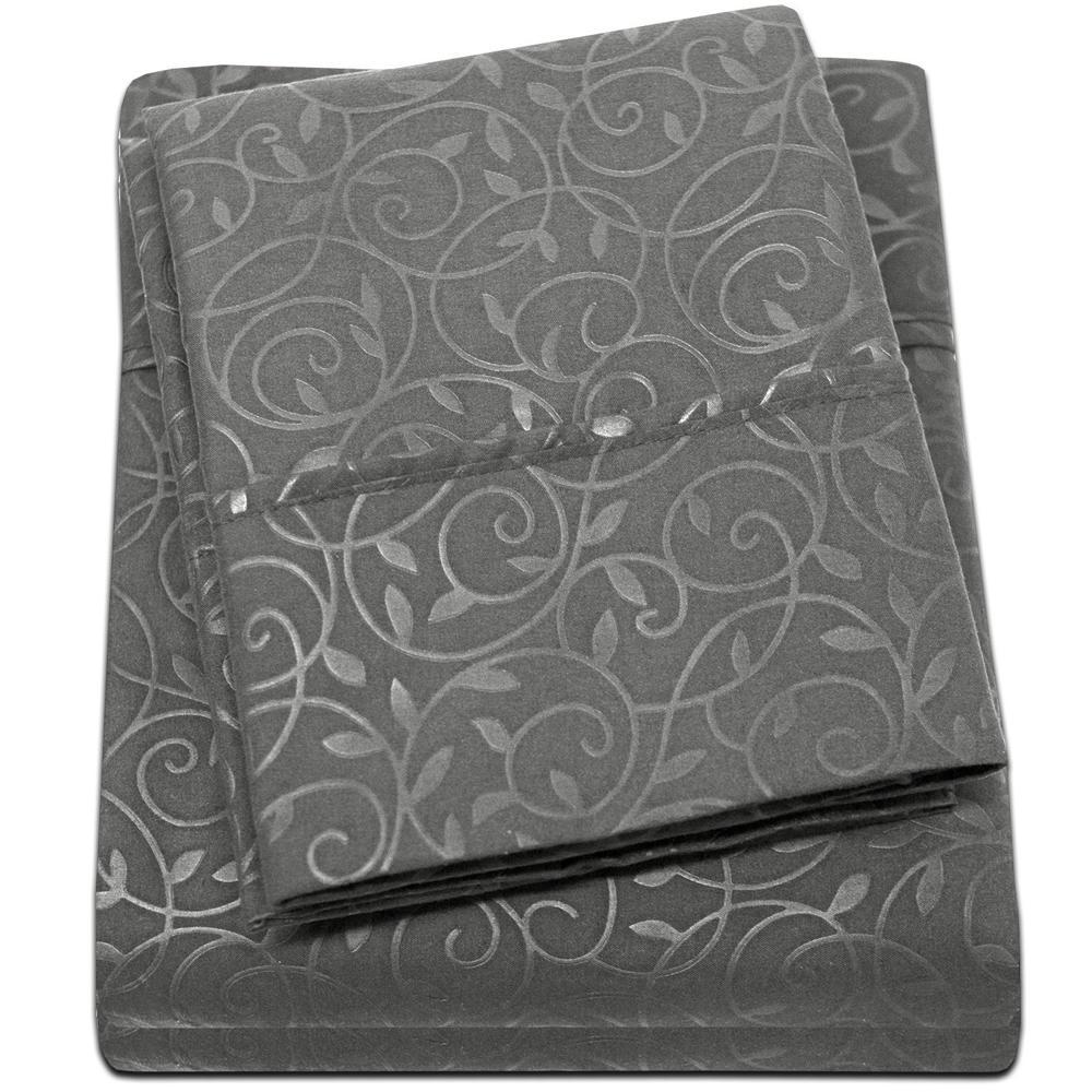 90GSM Brushed Microfiber Soft Wrinkle Free Sheet Set Gray