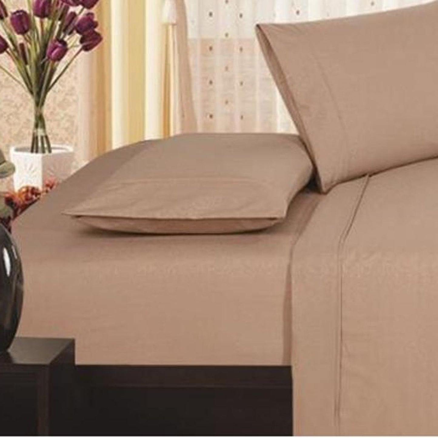 90GSM Brushed Microfiber Soft Wrinkle Free Sheet Set Mocha