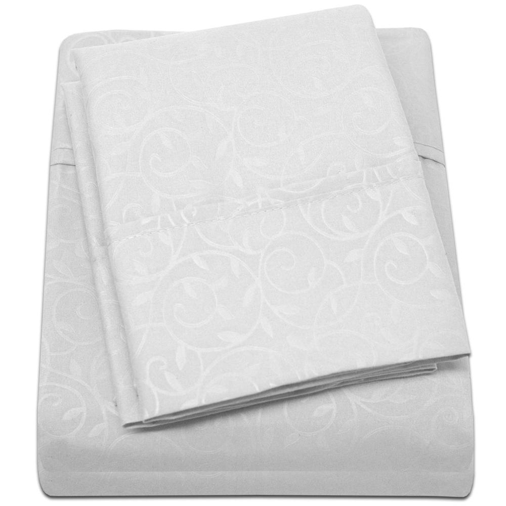 90GSM Brushed Microfiber Soft Wrinkle Free Sheet Set - Queen 60x80", White