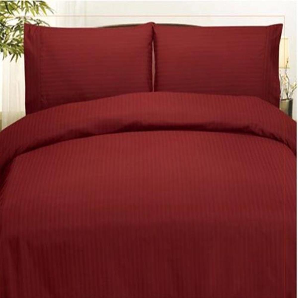Embossed Dobby Stripe 90GSM Red Microfiber Sheet Set