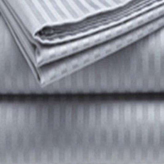Embossed 1800 Series Wrinkle Resistant Stripe All Season Bed Sheet Set Gray by