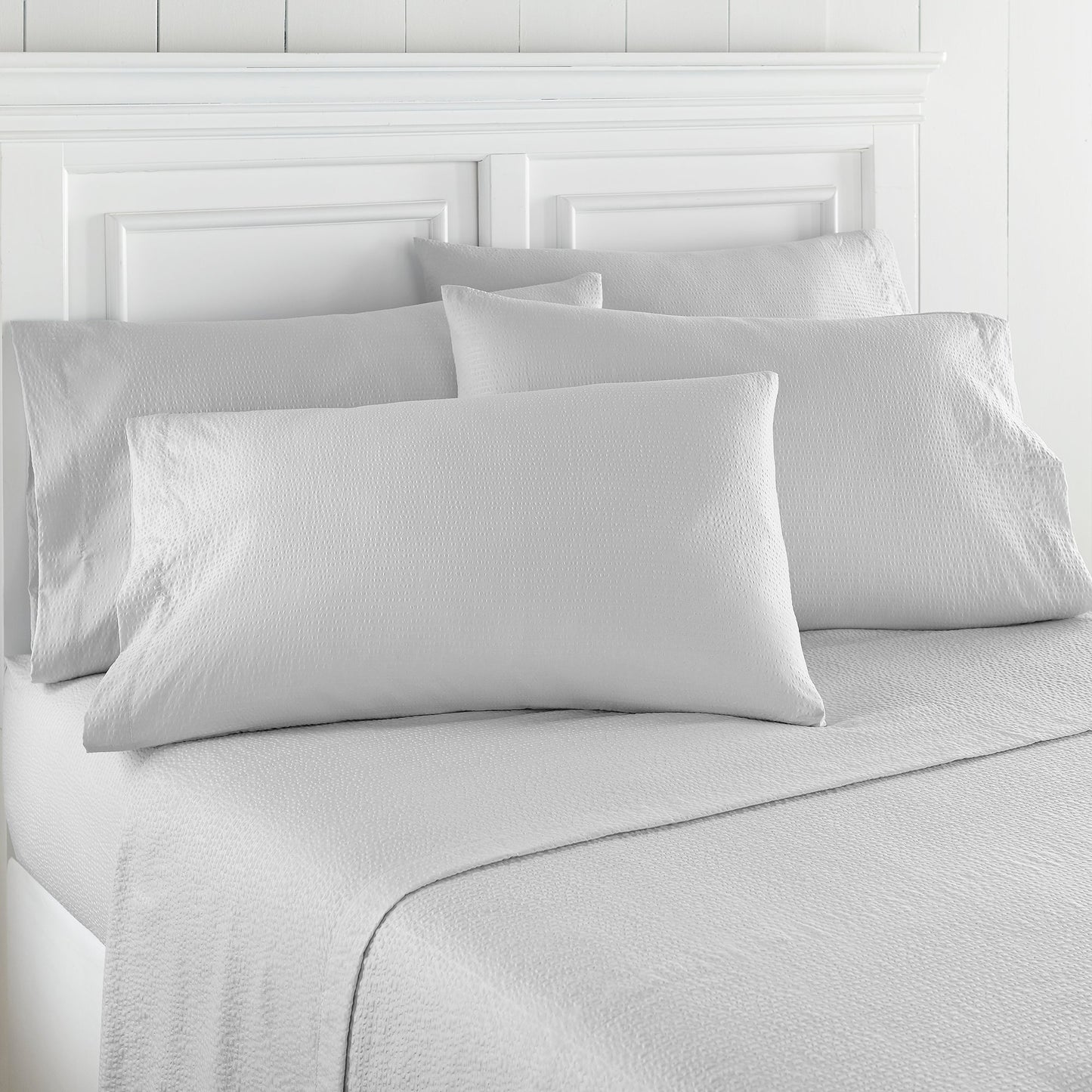 Seersucker Solid Floral Fashion Modern Sheet Set