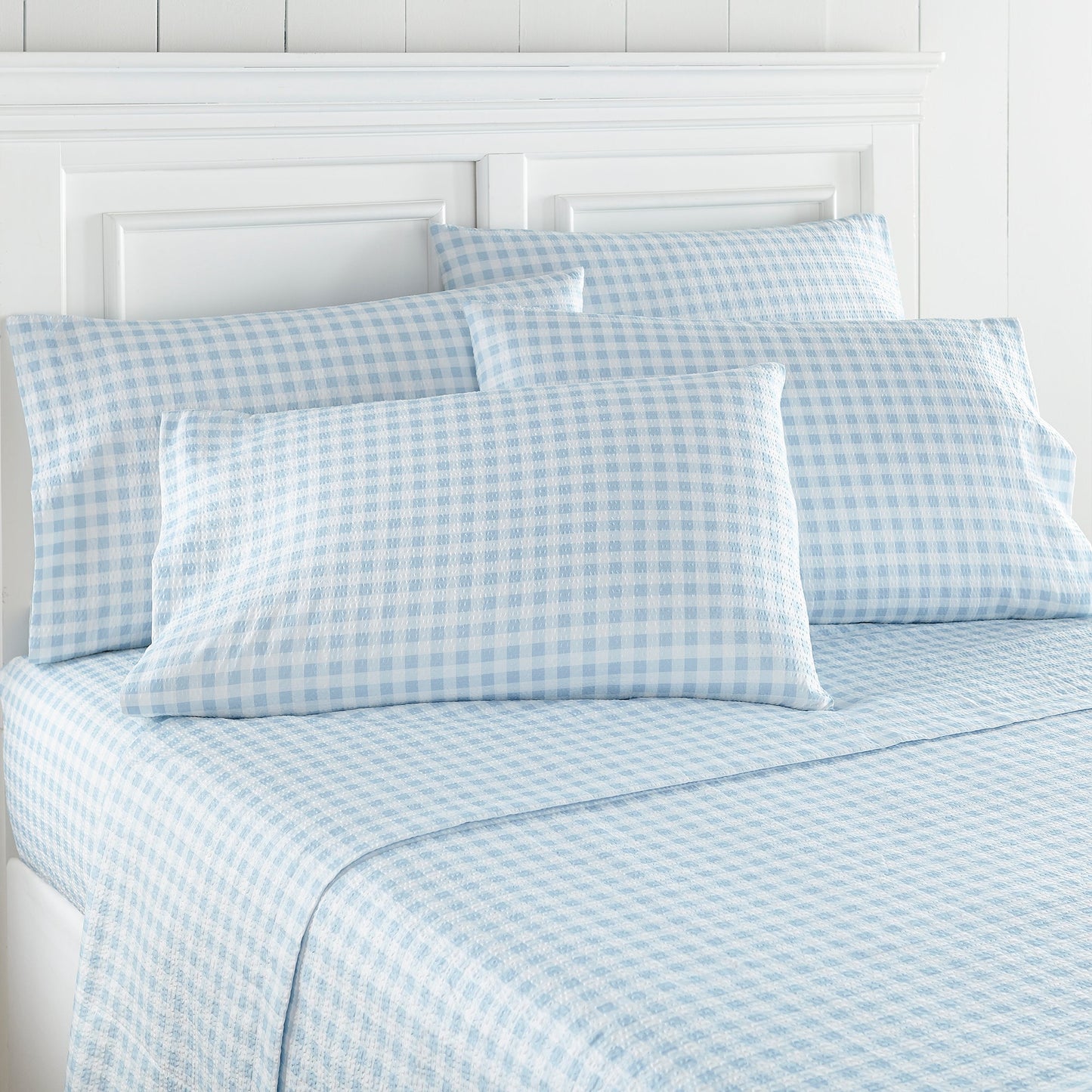 Seersucker Solid Floral Fashion Modern Sheet Set